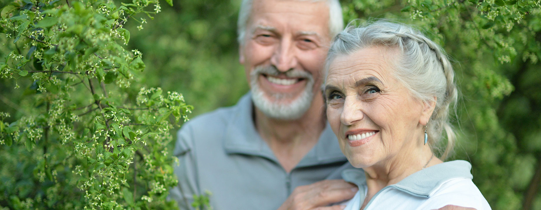 Senior couple happy with dentures